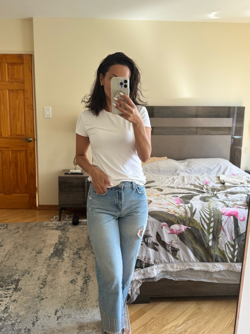Zara Light Blue Straight Leg Jeans